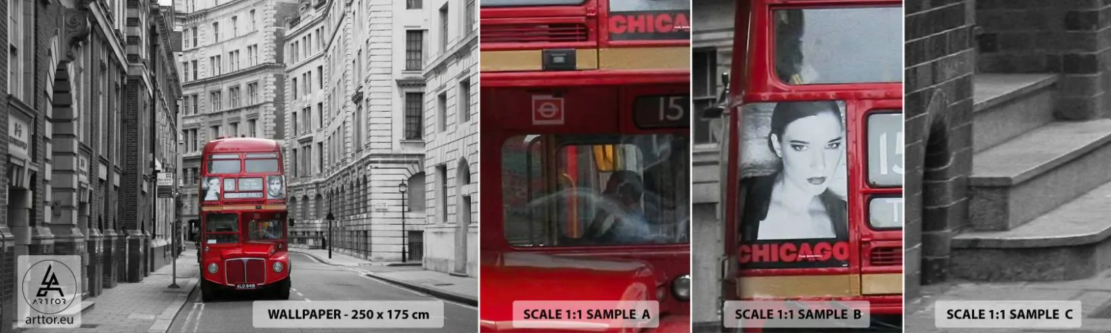 Fototapeten Muster Selbstklebend Deluxe Sticker - Der Alltag muss nicht grau sein - Stadt, London, Die Architektur - 100x30 cm