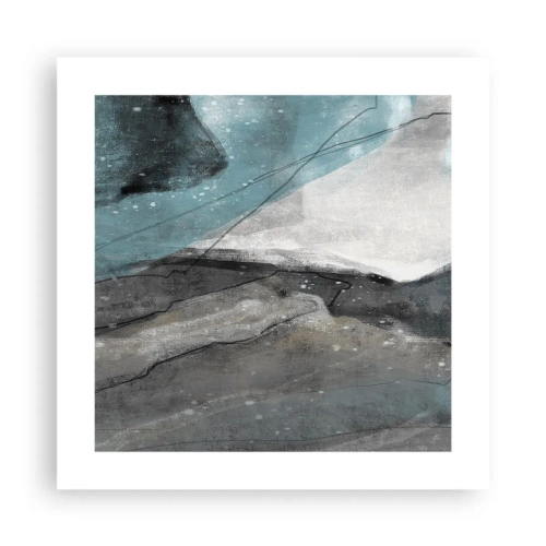 Poster - Abstraktion: Felsen und Eis - 40x40 cm