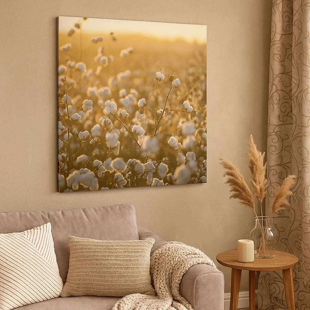 Bild auf Leinwand - Leinwandbild - Fluffiges Feld - 30x30 cm