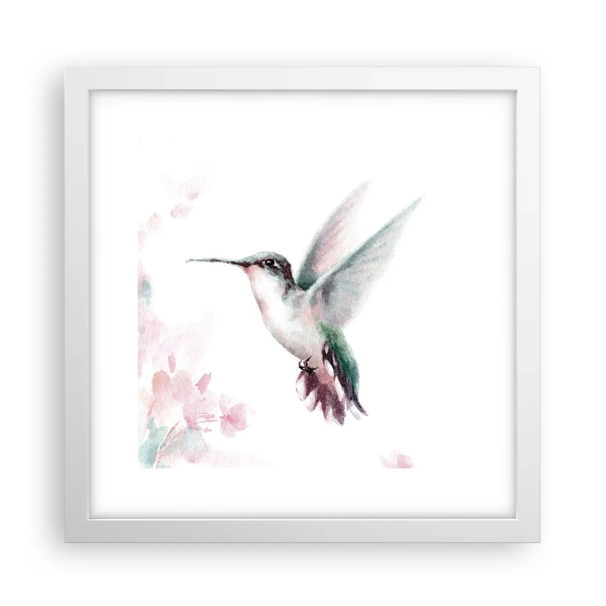 Poster in einem weißen Rahmen - Im Flattern gehalten - 30x30 cm