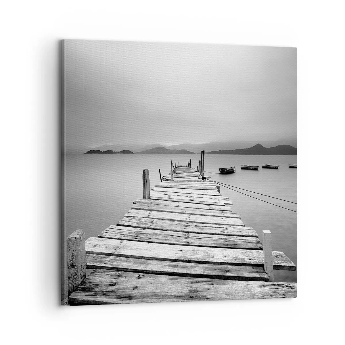 Bild auf Leinwand - Leinwandbild - Hinter den Bergen, jenseits der Meere - 60x60 cm