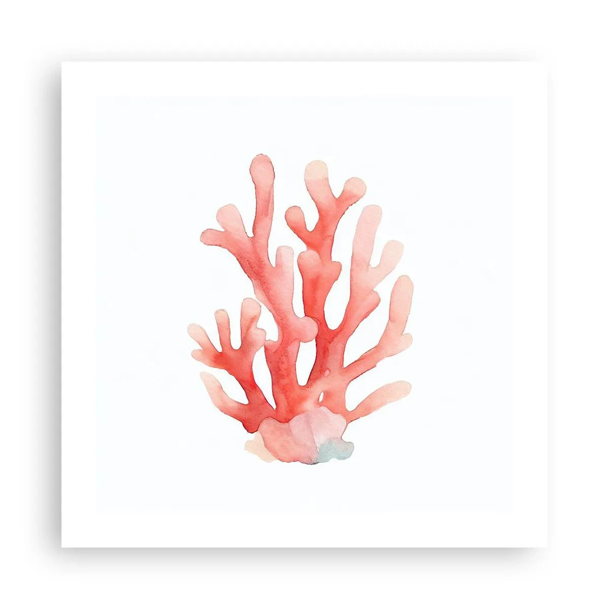 Poster - Korallenfarbene Koralle - 50x50 cm