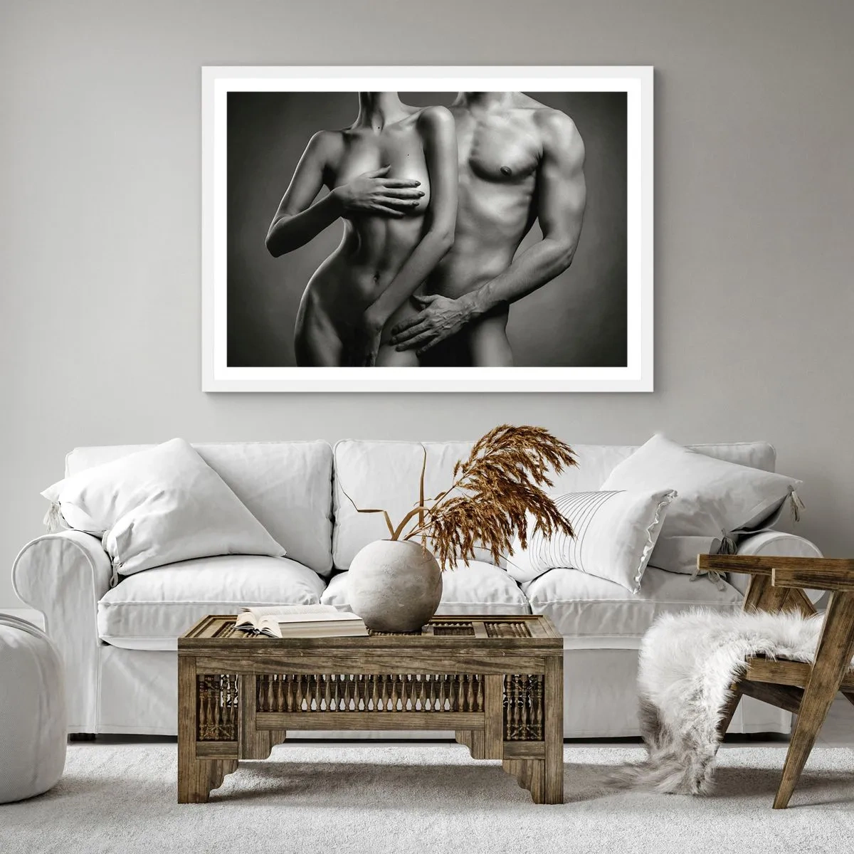 Poster in einem weißen Rahmen - Adam und Ewa - 60x60 cm