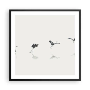 Poster in einem schwarzem Rahmen - Vier einfache Schritte - 60x60 cm