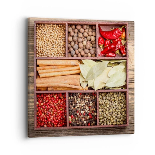 Bild auf Leinwand - Leinwandbild - Ordnung der Formen, Bouquet von Aromen - 40x40 cm