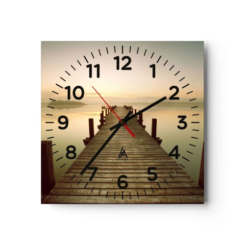 Wanduhr - Glasuhr - Tagesanbruch, Morgendämmerung, Licht - 40x40 cm
