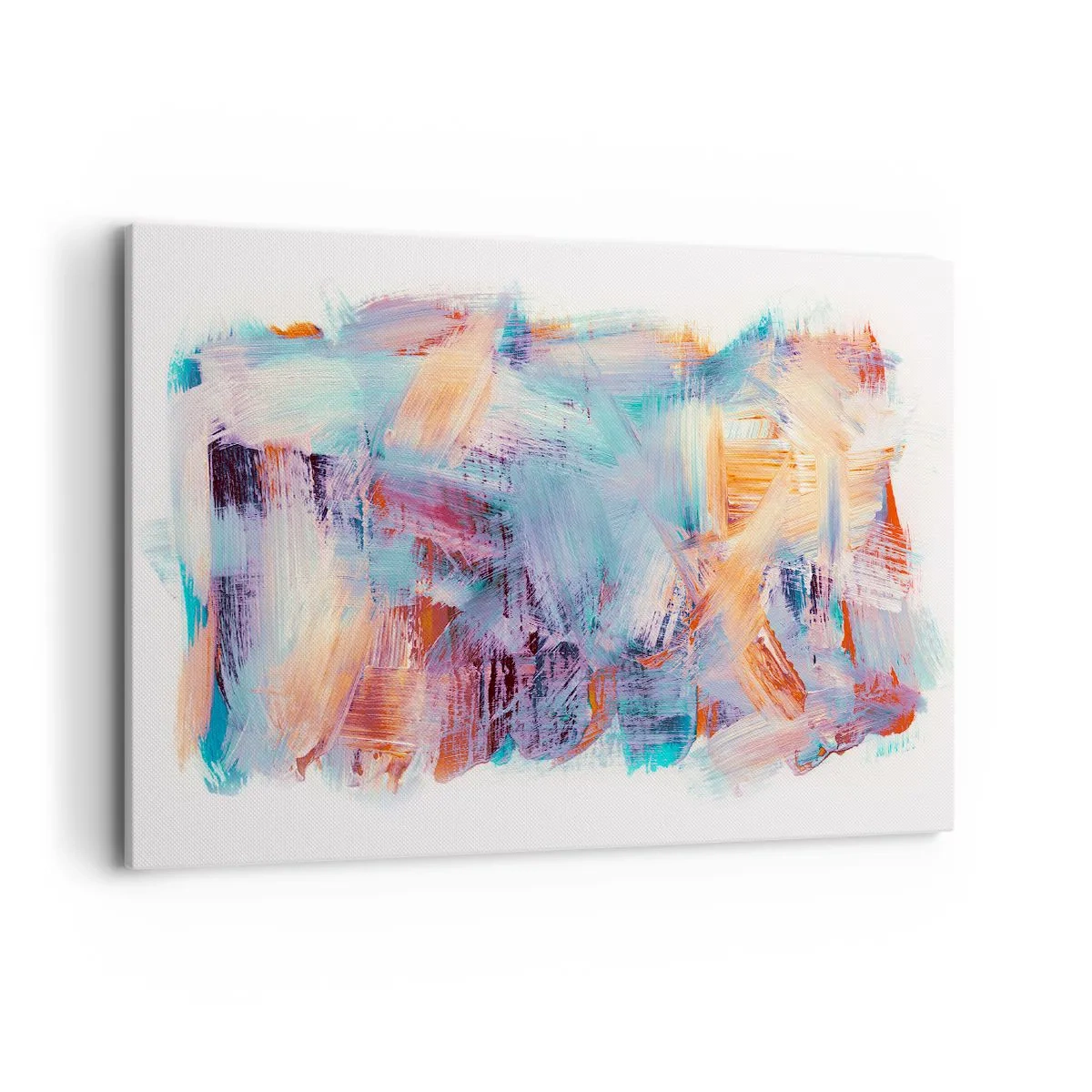 Bild auf Leinwand - Leinwandbild - Bunte Pinselstriche in einer abstrakten Komposition - 100x70cm - Buntes Durcheinander - Moderne Wanddekoration für Wohnzimmer und Schlafzimmer ARTTOR