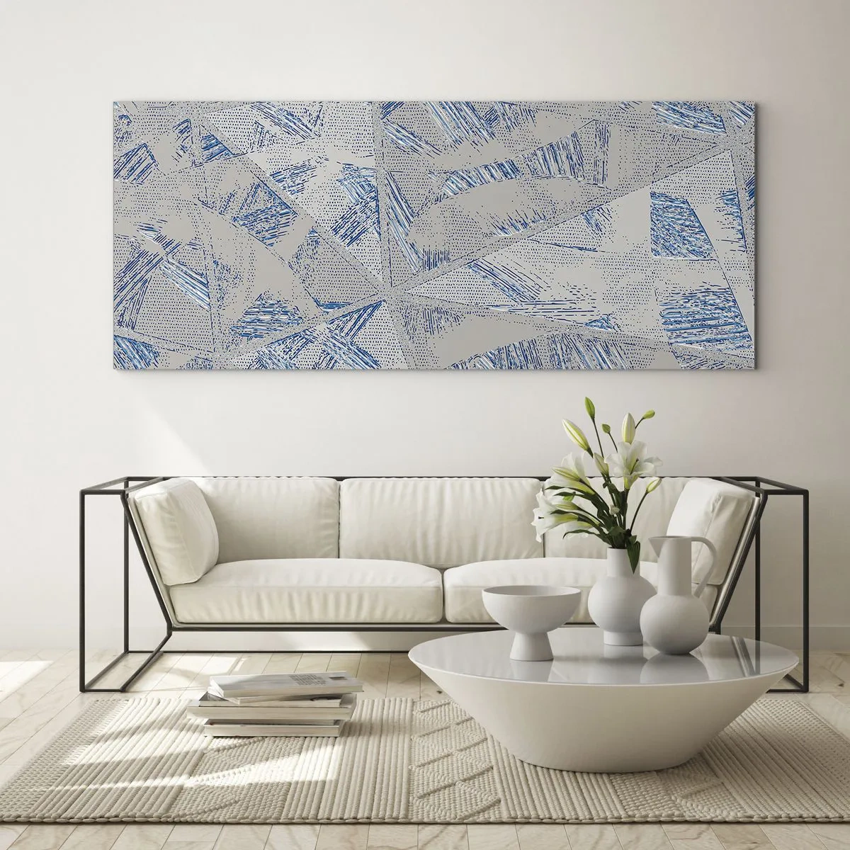 Glasbild - Bild auf glas - In einem blaugrauen Labyrinth - 100x40 cm
