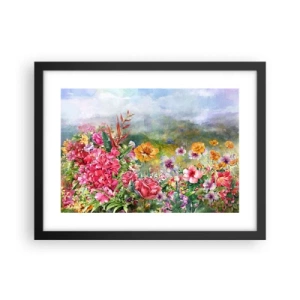 Poster in einem schwarzem Rahmen - Ein Garten, der verrückt geworden ist - 40x30 cm