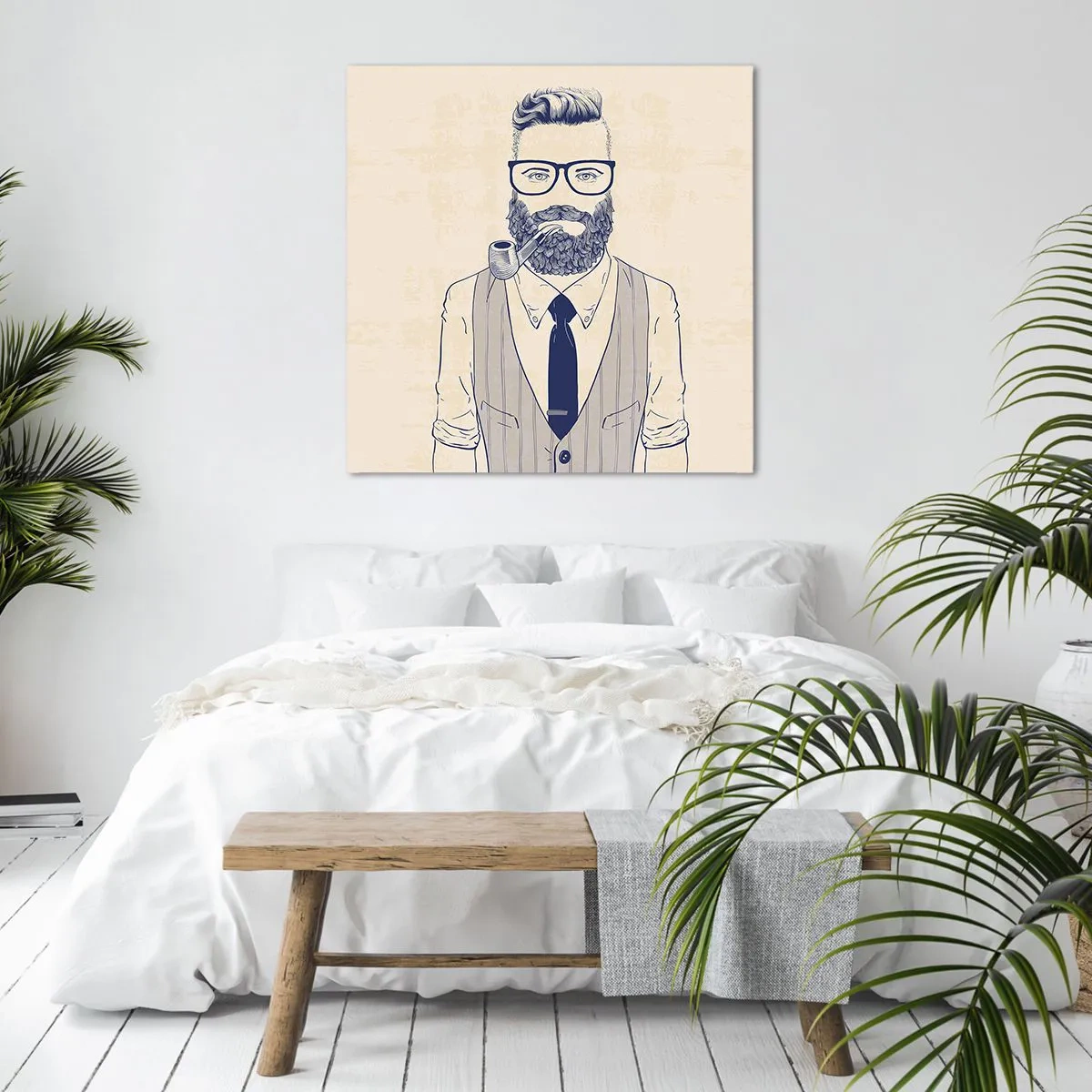 Bild auf Leinwand - Leinwandbild - Fröhlich, maskulin und modisch - 60x60 cm