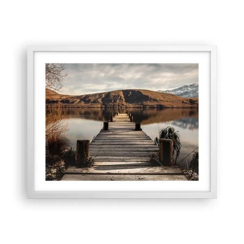 Poster in einem weißen Rahmen - Landschaft in Stille - 50x40 cm