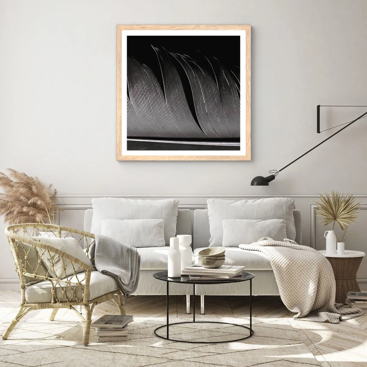 Poster in einem Rahmen aus heller Eiche - Stift – ein wunderbares Design - 40x40 cm