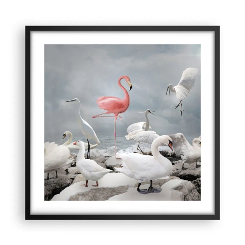 Poster in einem schwarzem Rahmen - Wie kam ich hier hin? - 50x50 cm