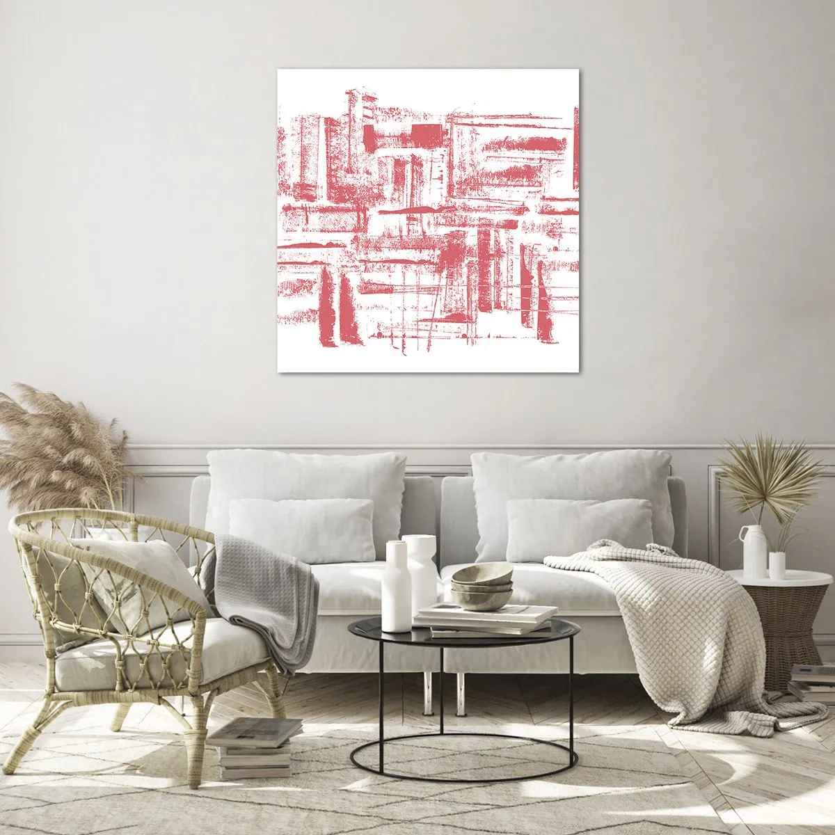 Glasbild - Bild auf glas - Die rote Stadt - 70x70 cm