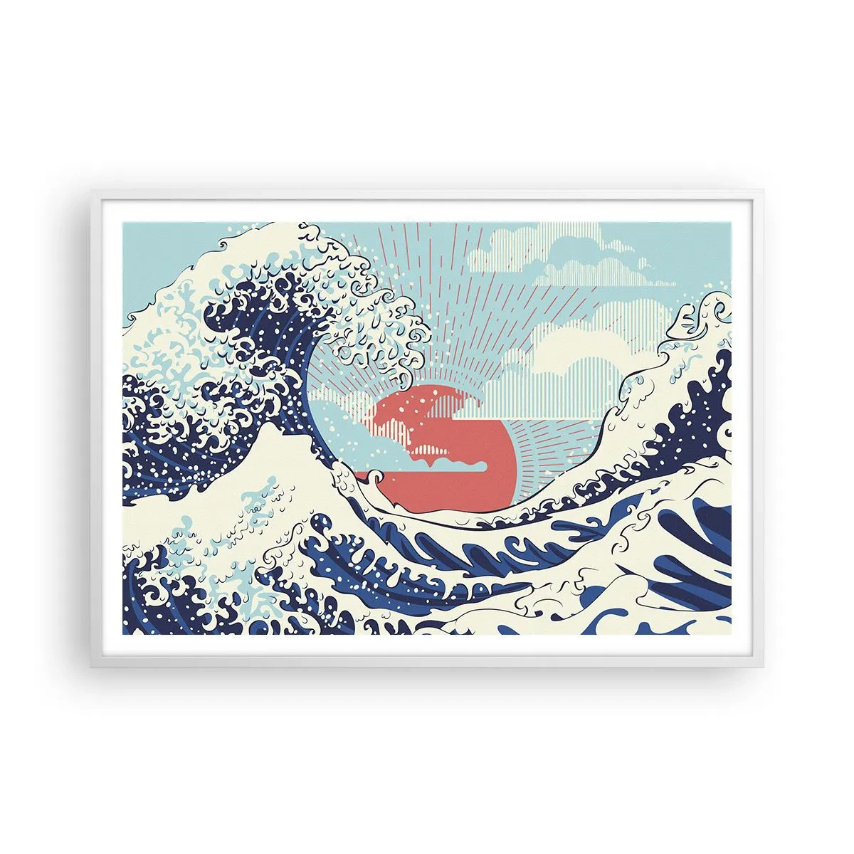 Poster in einem weißen Rahmen - Von japanischer Inspiration - 100x70 cm