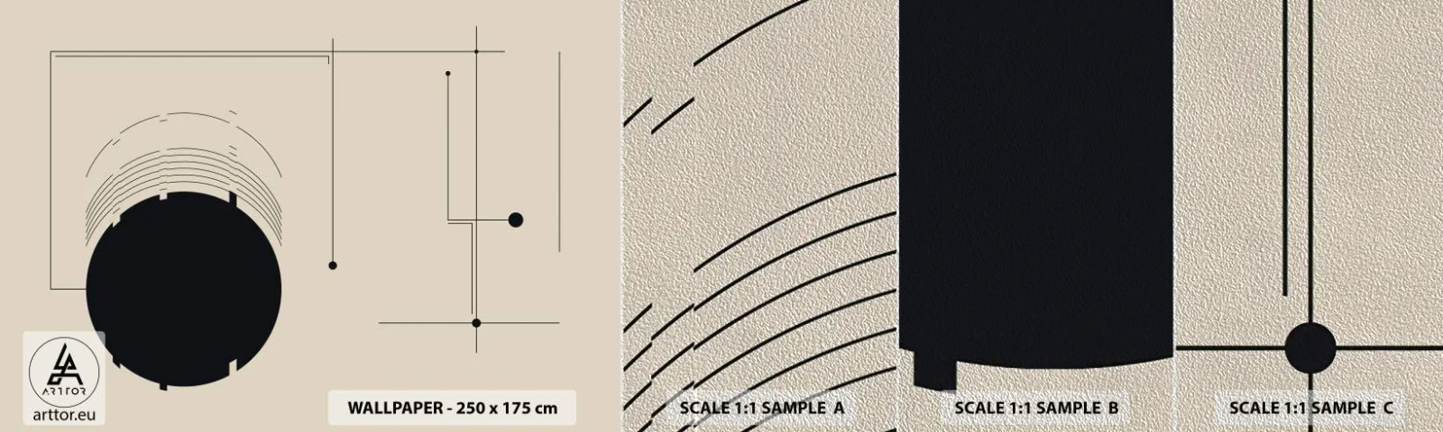 Fototapeten Muster Premium Sand - Flexible und dynamische Komposition - Geometrisch, Minimalismus, Ästhetisch - 100x30 cm
