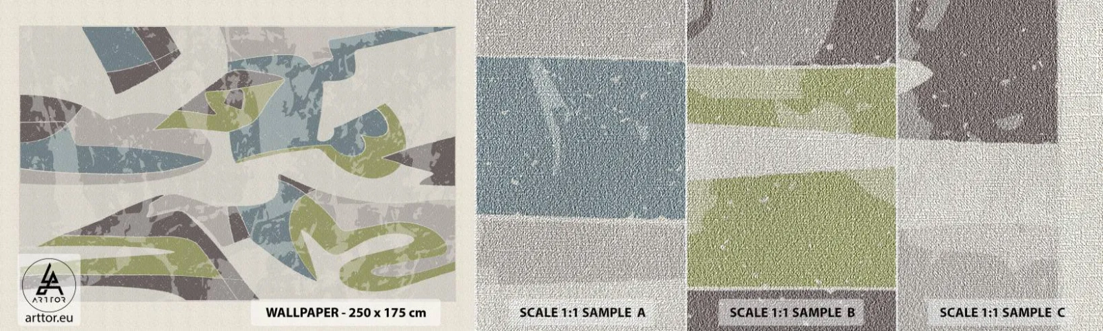 Fototapeten Muster Premium Canvas - Komposition hinter dem Glas - Formen, Abstraktion, Pastell - 100x30 cm