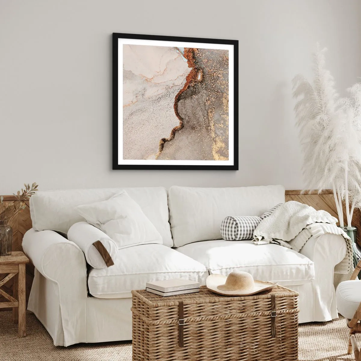 Poster in einem schwarzem Rahmen - An der Grenze der Farben - 60x60 cm