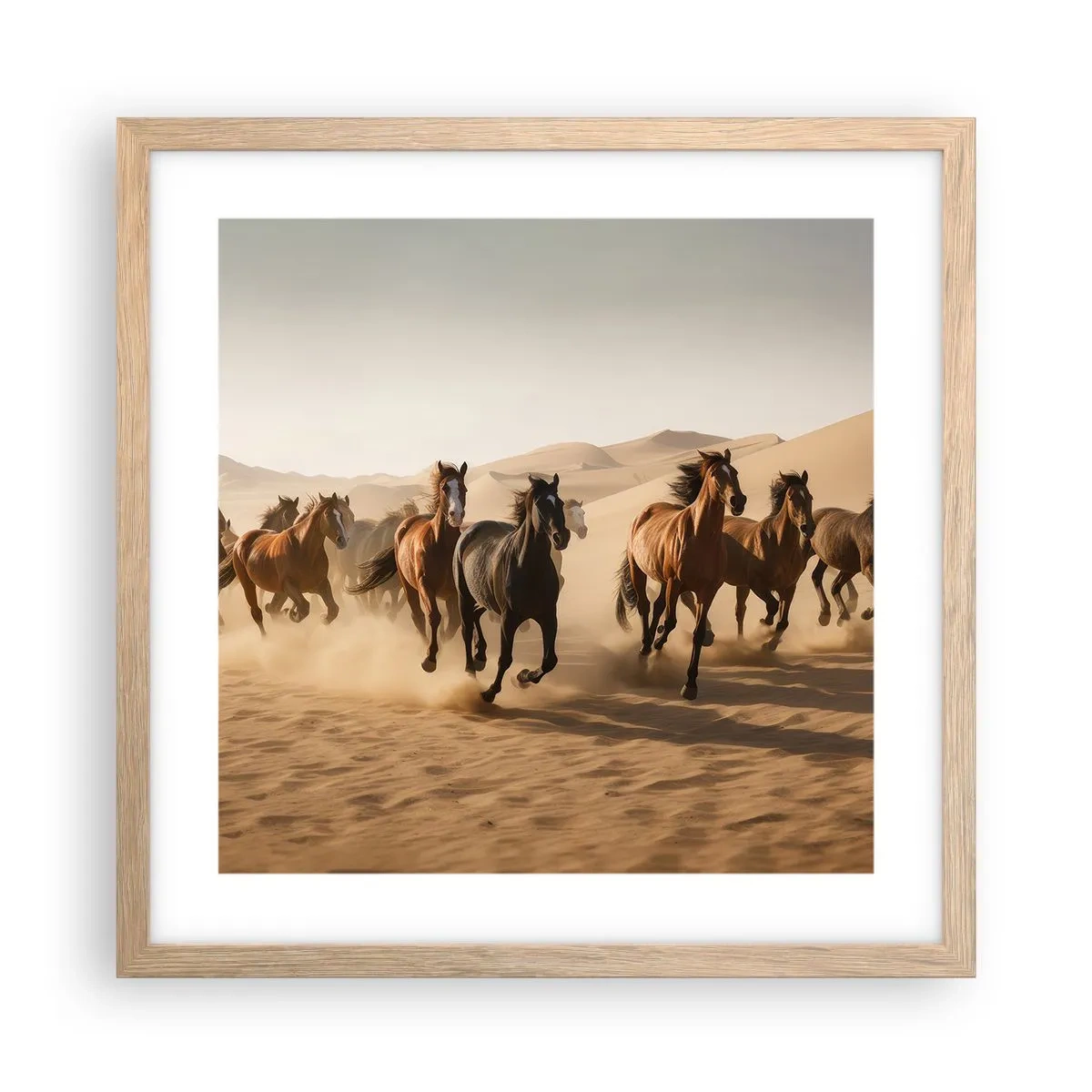 Poster in einem Rahmen aus heller Eiche - Frei wie der Wind - 40x40 cm