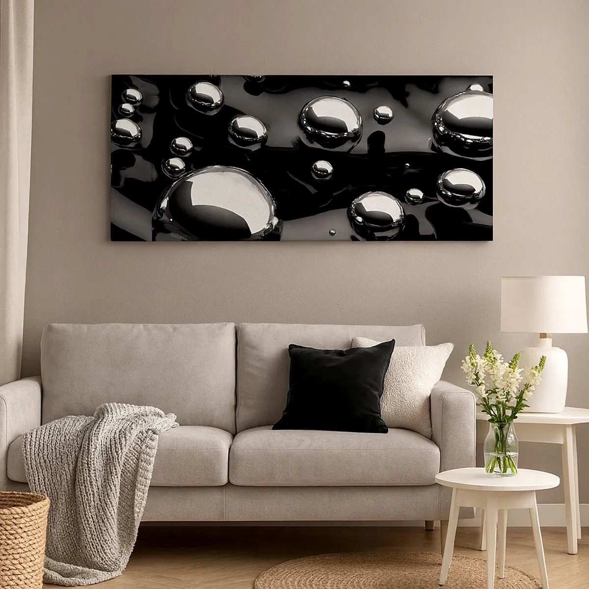 Bild auf Leinwand - Leinwandbild - Aus der schwarzen Wassertiefe - 100x40 cm