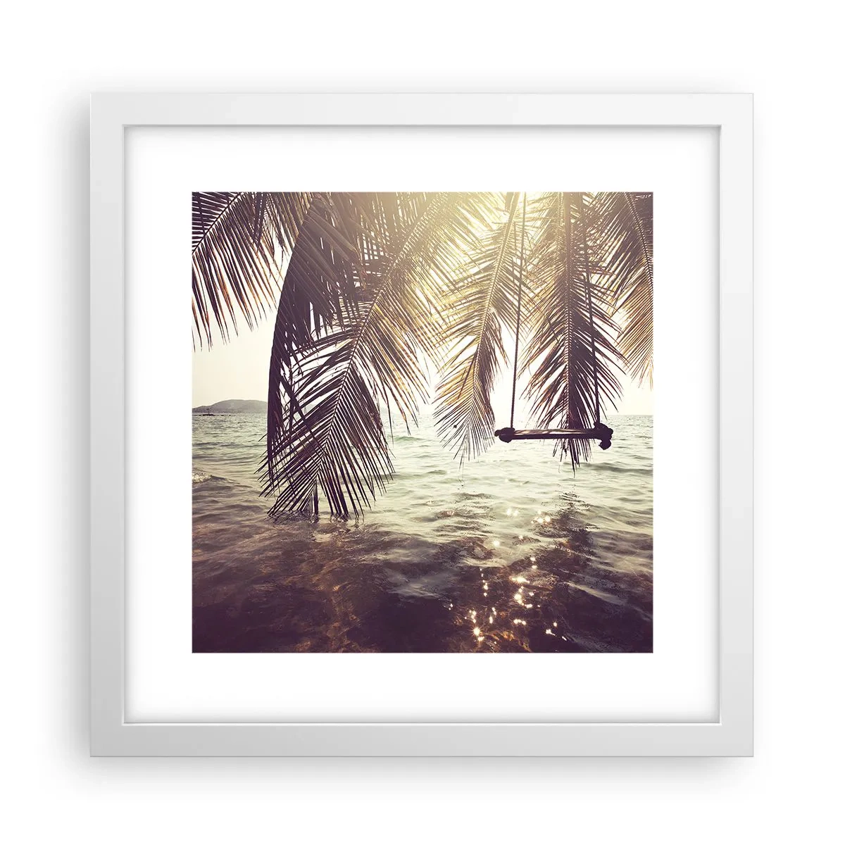 Poster in einem weißen Rahmen - Sie können nach Belieben in den Wolken schwingen - 30x30 cm