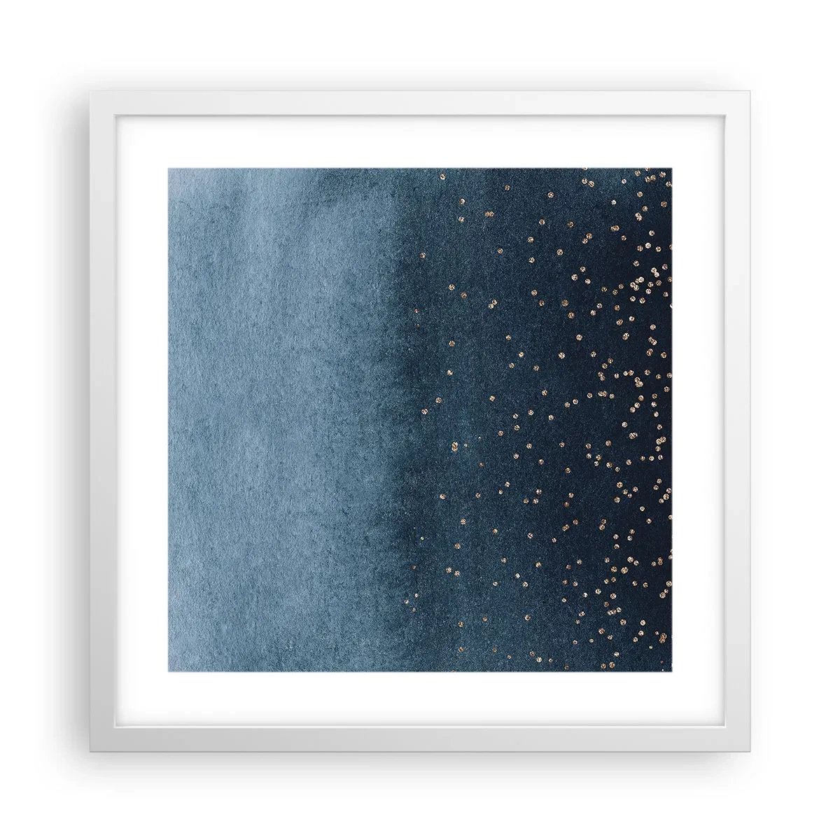 Poster in einem weißen Rahmen - Komposition - blaue Phasen - 40x40 cm