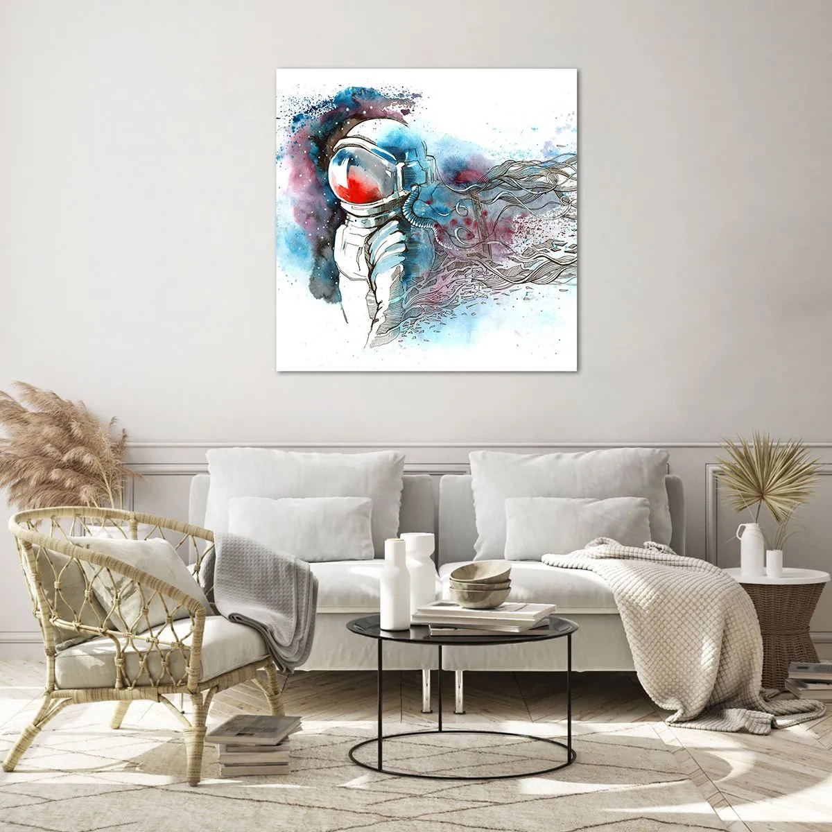 Glasbild - Bild auf glas - Allein mit Platz - 40x40 cm