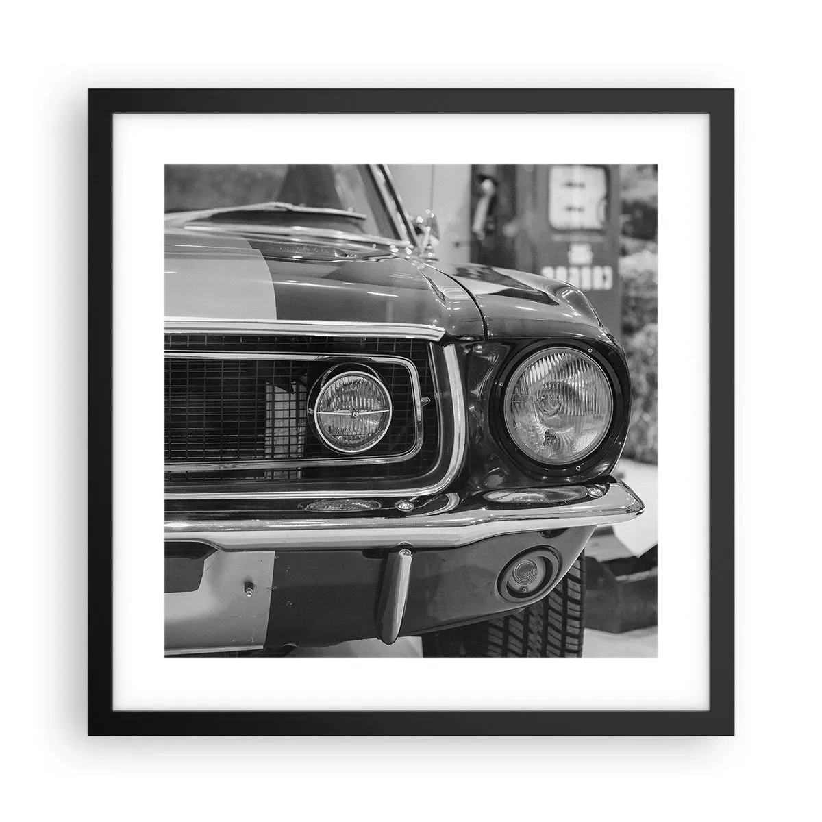 Poster in einem schwarzem Rahmen - Wilder Ritt - 40x40 cm