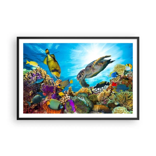 Poster in einem schwarzem Rahmen - Korallenpromenade - 91x61 cm
