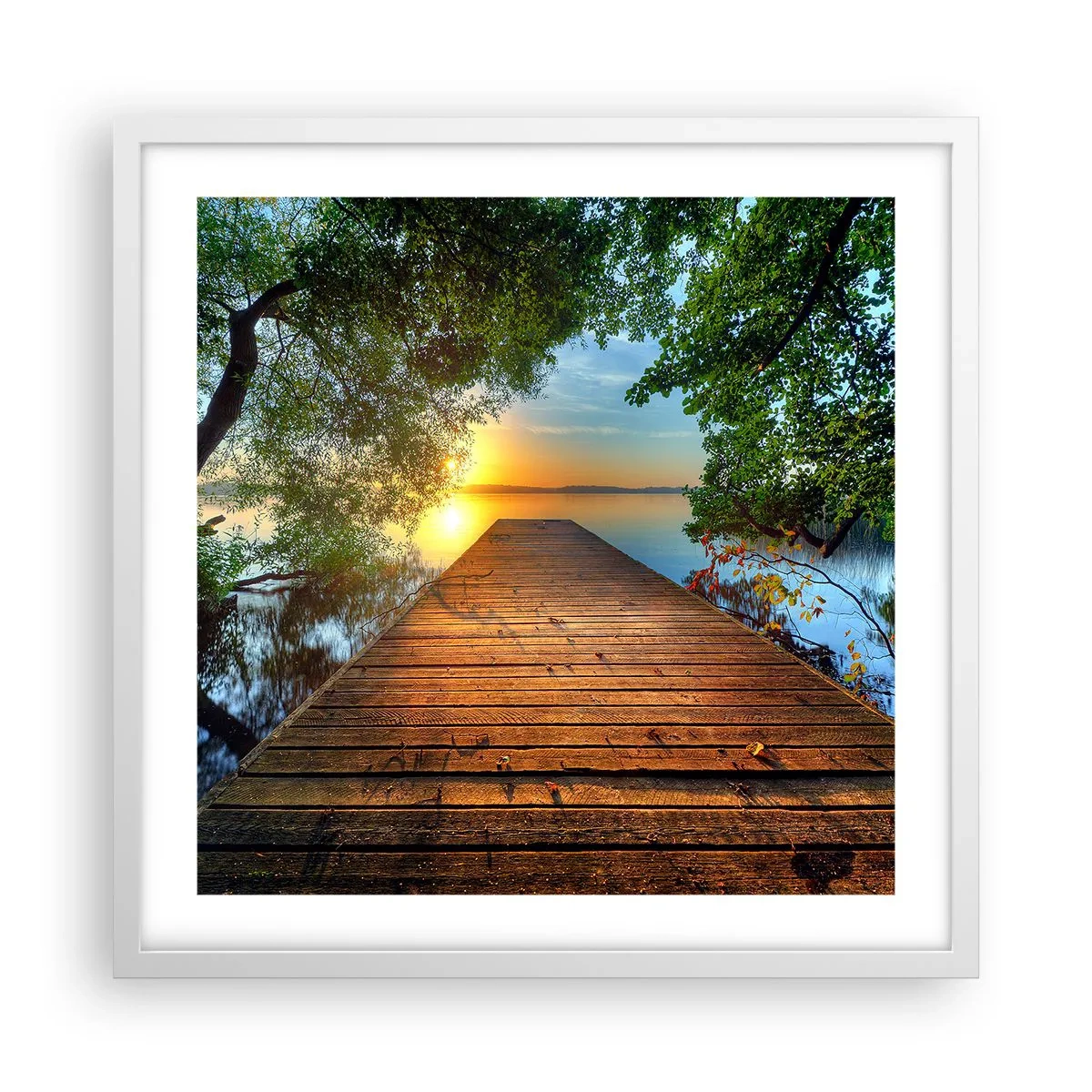 Poster in einem weißen Rahmen - Nimm dir Zeit, setz dich hin - 50x50 cm