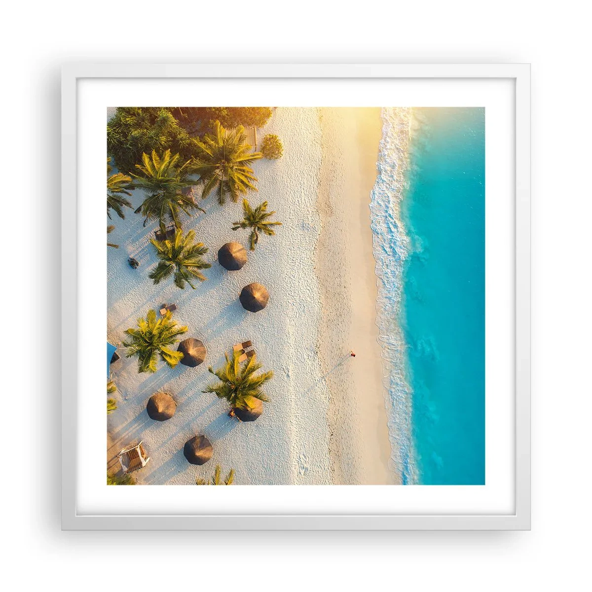 Poster in einem weißen Rahmen - Willkommen im Paradies - 50x50 cm