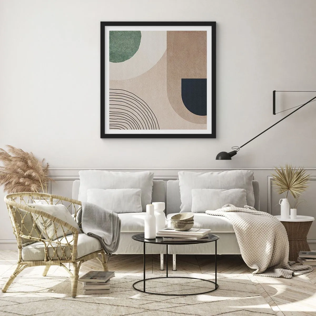 Poster in einem schwarzem Rahmen - Sanftheit des Ovals - 40x40 cm