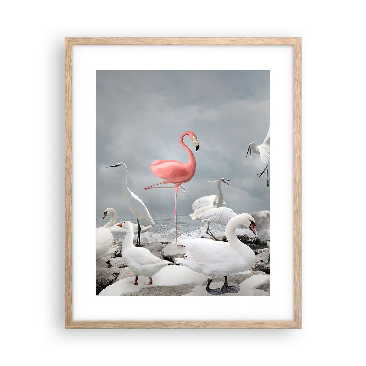 Poster in einem Rahmen aus heller Eiche - Wie kam ich hier hin? - 40x50 cm