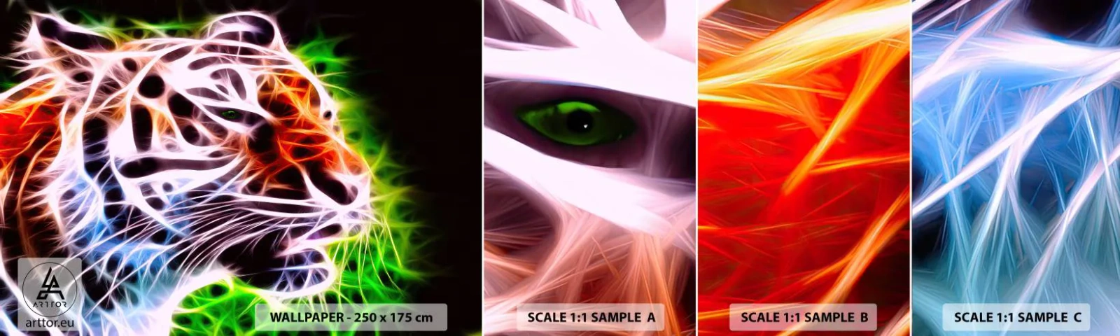 Fototapetenmuster Standard Eco - Schreckliche Aura - Abstraktion, Tiere, Raubtier - 100x30 cm