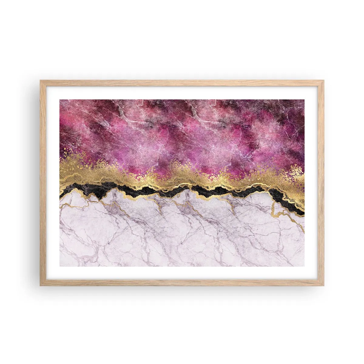 Poster in einem Rahmen aus heller Eiche - An der Grenze - 70x50 cm