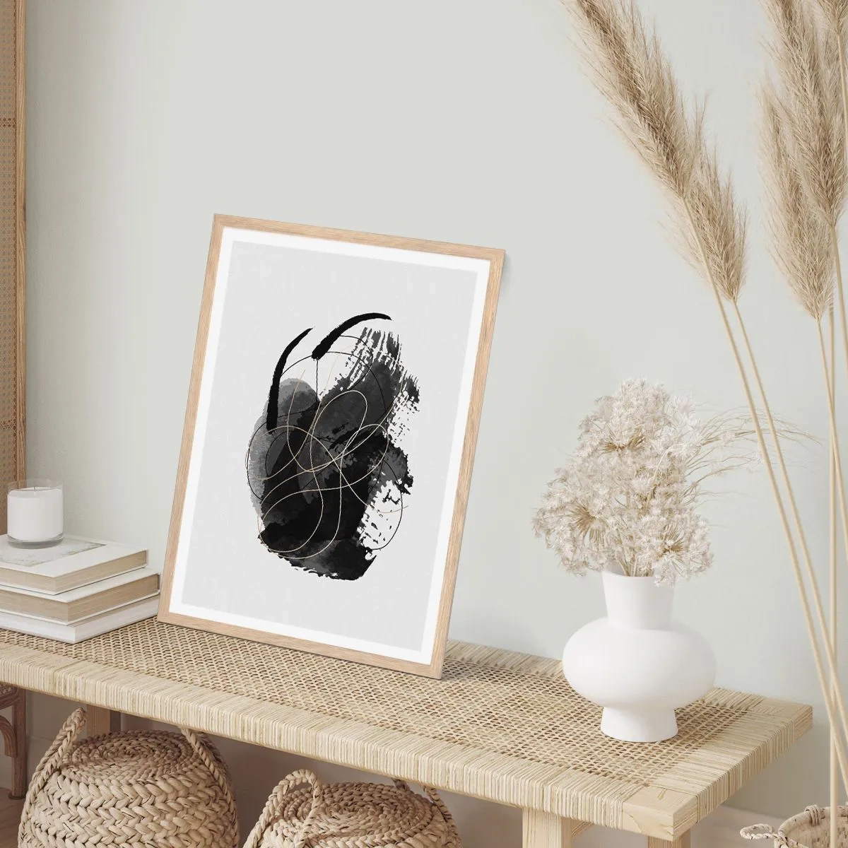 Poster in einem Rahmen aus heller Eiche - Aus Schwarz entstanden - 50x70 cm