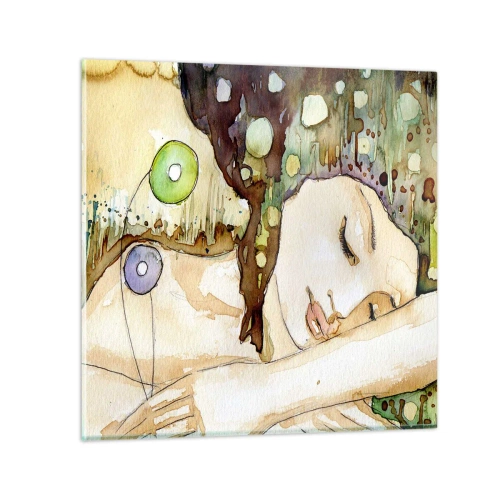 Glasbild - Bild auf glas - Ein smaragd-violetter Traum - 70x70 cm