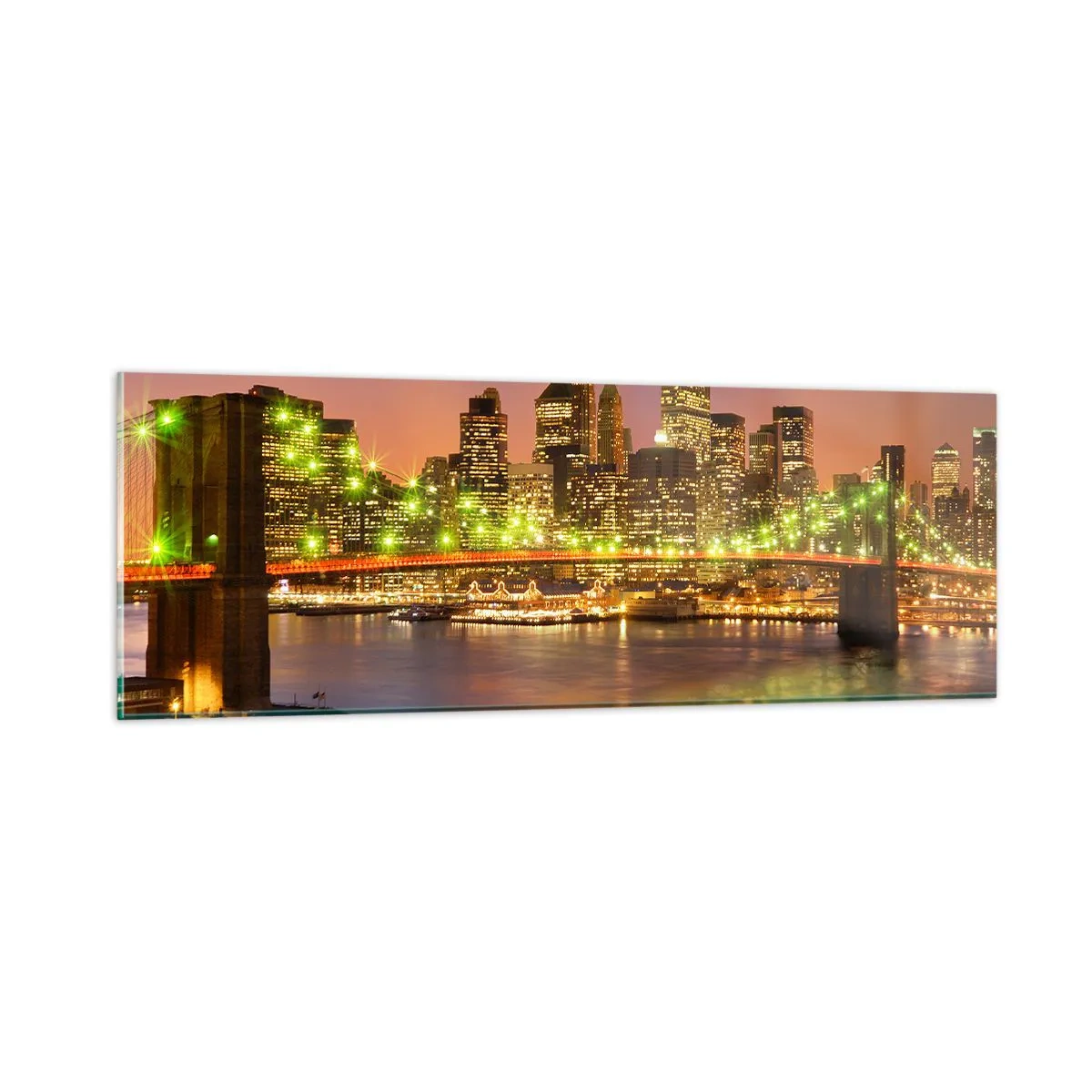 Glasbild - Bild auf glas - Hier geht das Licht nie aus - 90x30 cm