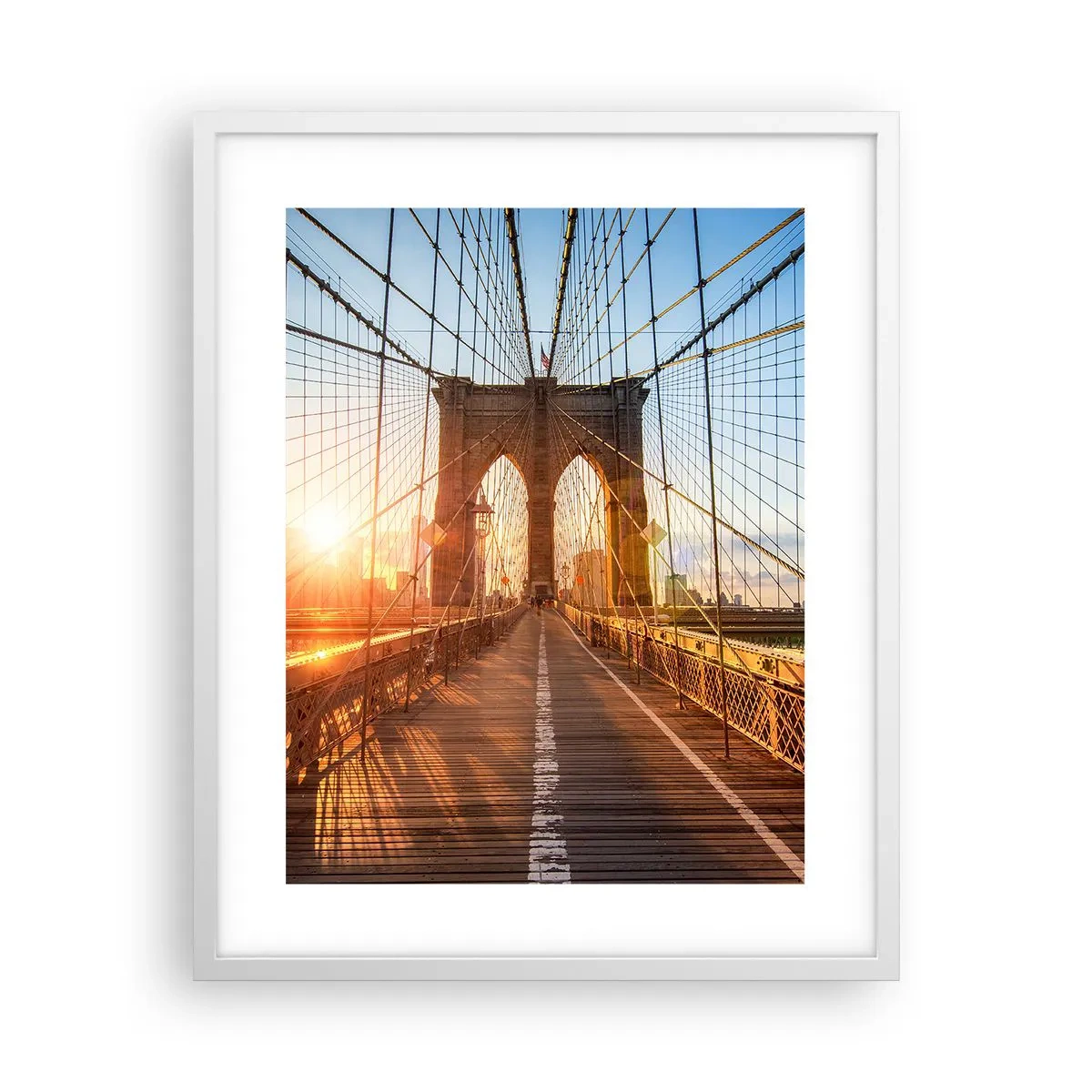 Poster in einem weißen Rahmen - Auf der goldenen Brücke - 40x50 cm
