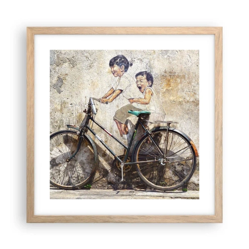 Poster in einem Rahmen aus heller Eiche - Richtig oder falsch? - 40x40 cm