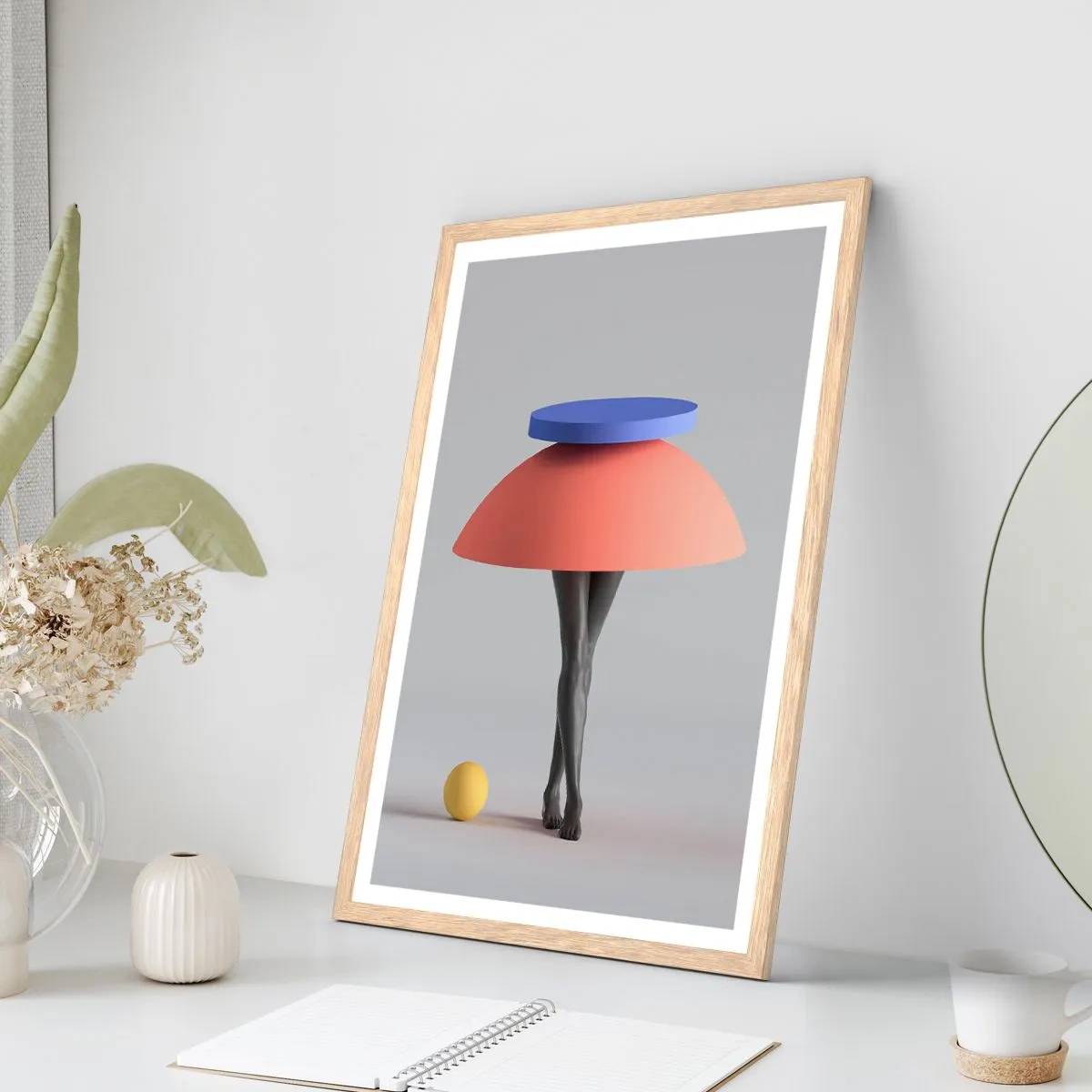 Poster in einem Rahmen aus heller Eiche - Surrealistische Komposition - 30x40 cm