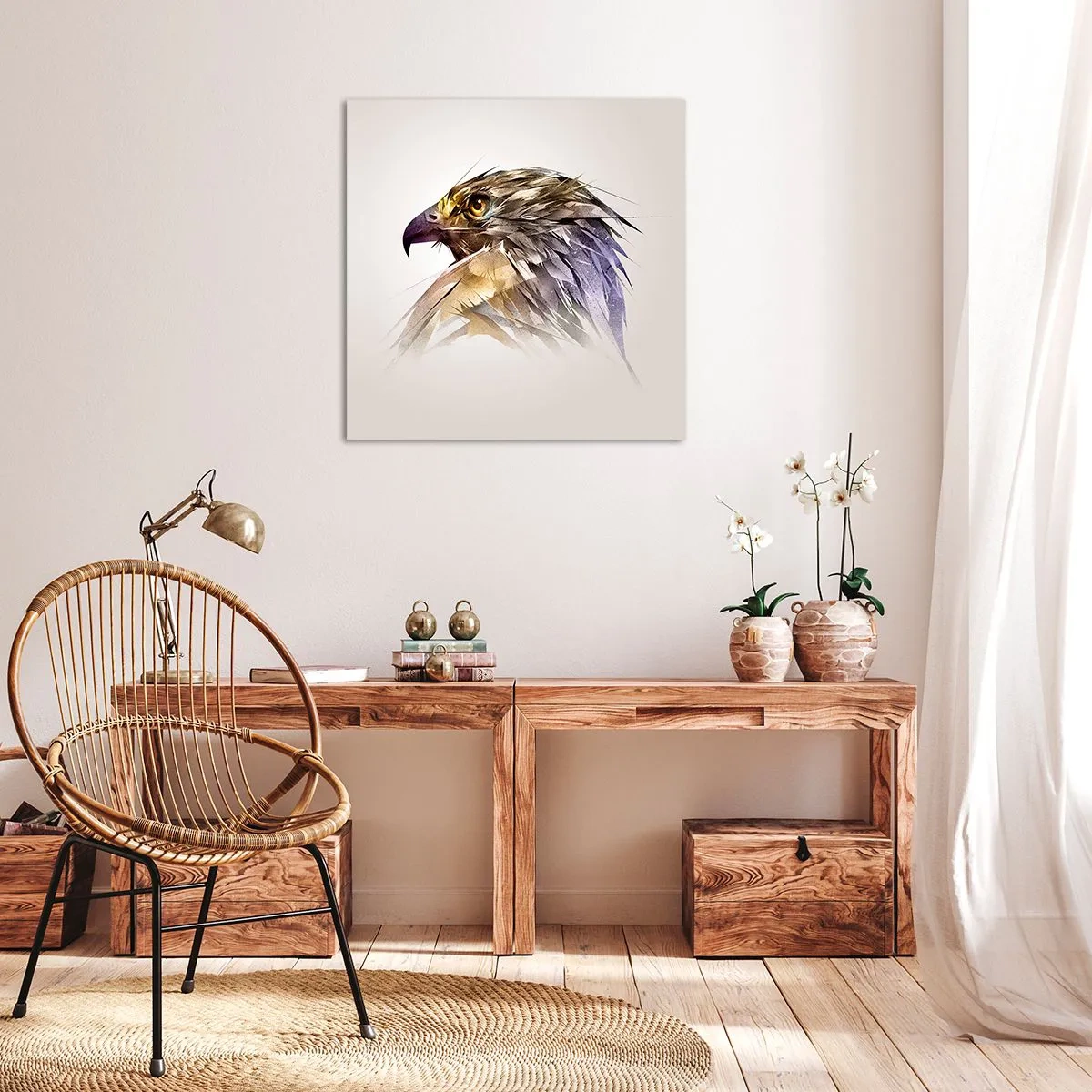 Bild auf Leinwand - Leinwandbild - Porträt eines Kriegers - 70x70 cm