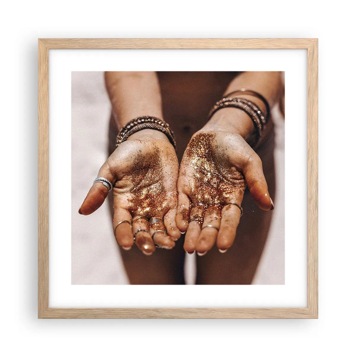 Poster in einem Rahmen aus heller Eiche - Ein Geschenk für dich - 40x40 cm