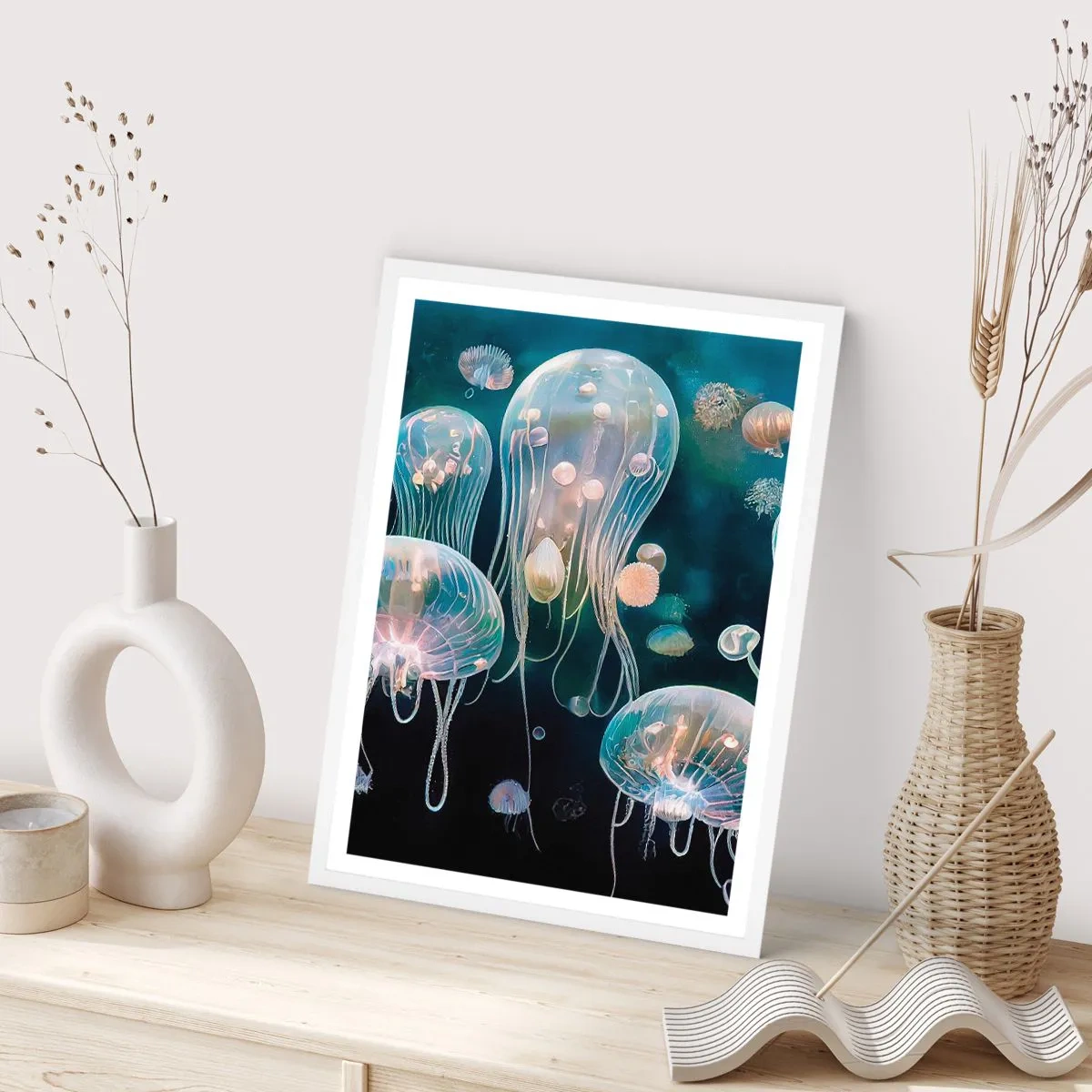 Poster in einem weißen Rahmen - Unterwasserball - 61x91 cm