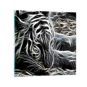 Glasbild - Bild auf glas - Eine Studie über die Leichtigkeit der Katze - 40x40 cm