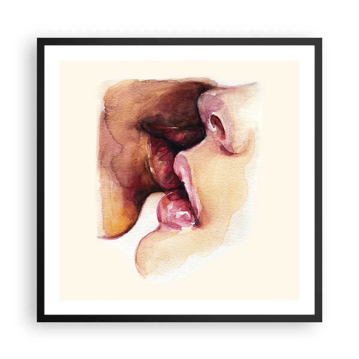 Poster in einem schwarzem Rahmen - Wie Tag und Nacht, Erde und Himmel - 60x60 cm