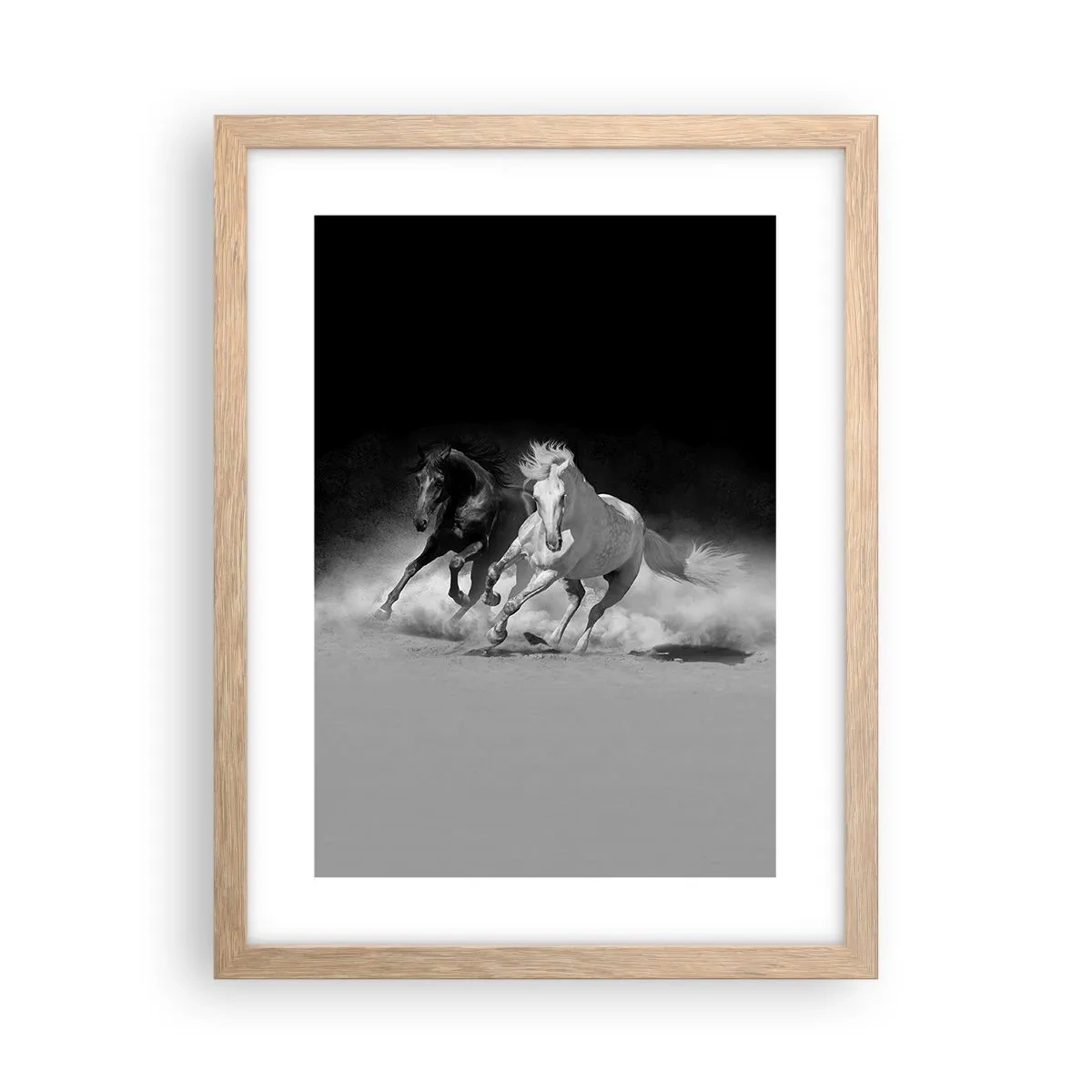 Poster in einem Rahmen aus heller Eiche - Galopp der Freiheit - 30x40 cm