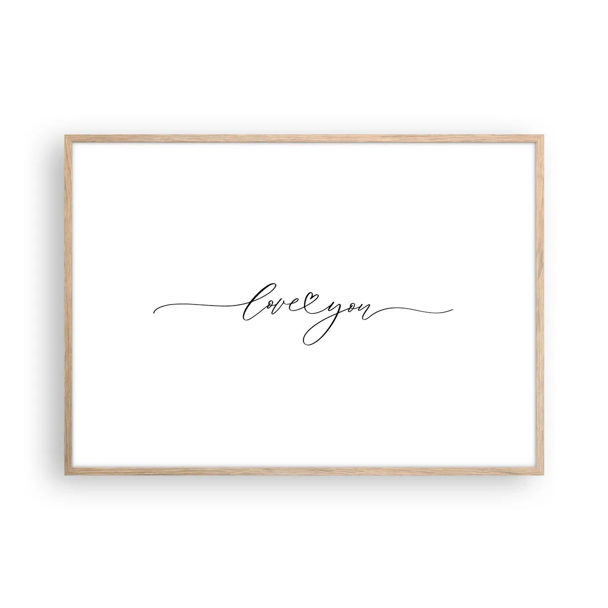 Poster in einem Rahmen aus heller Eiche - Schwarz auf weiß - 100x70 cm