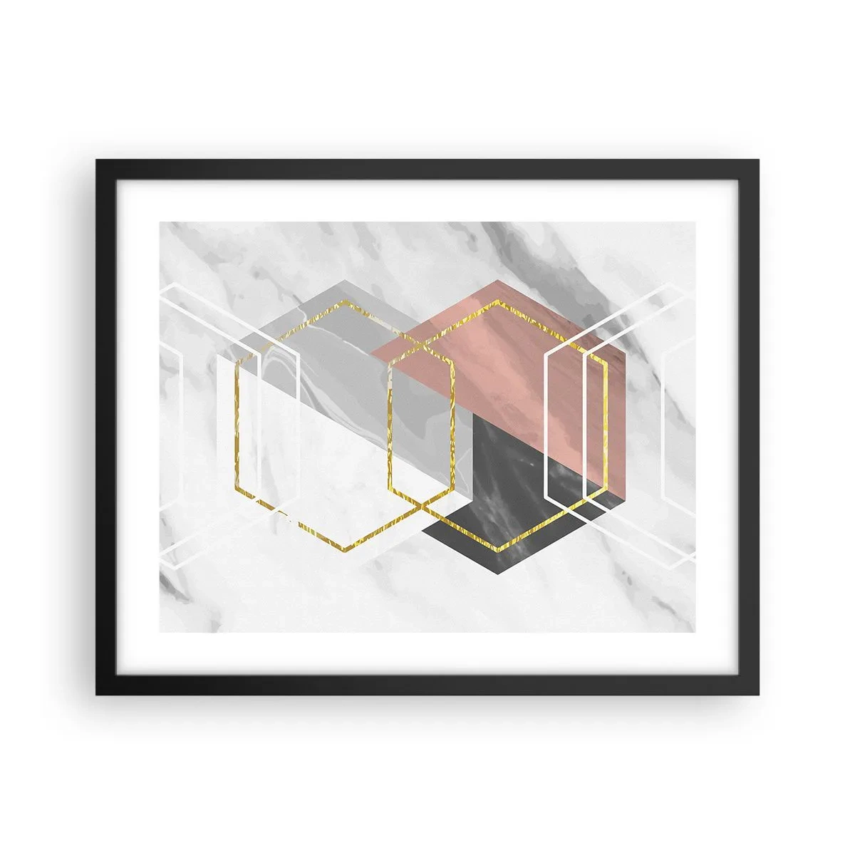 Poster in einem schwarzem Rahmen - Kettenkomposition - 50x40 cm