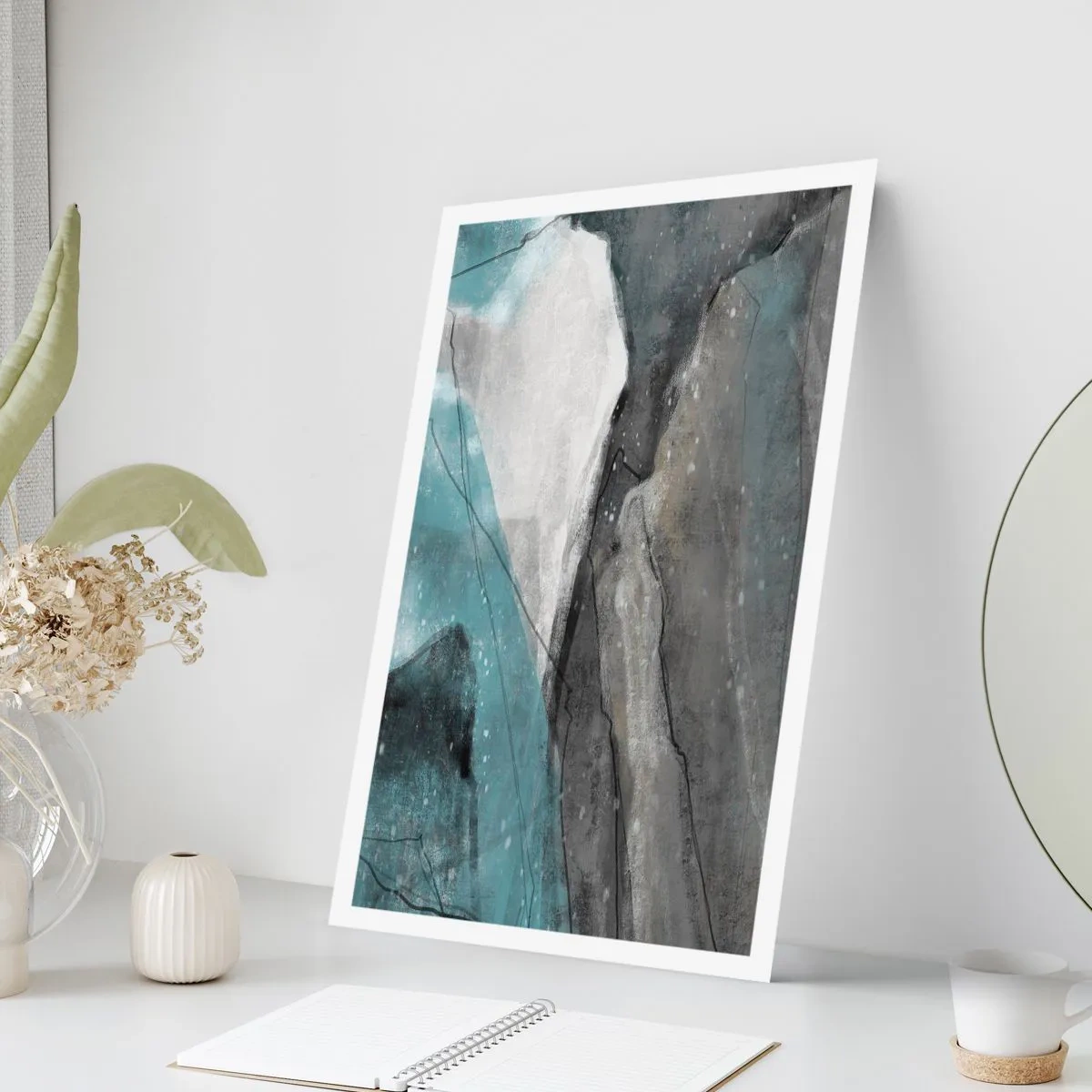 Poster - Abstraktion: Felsen und Eis - 40x50 cm